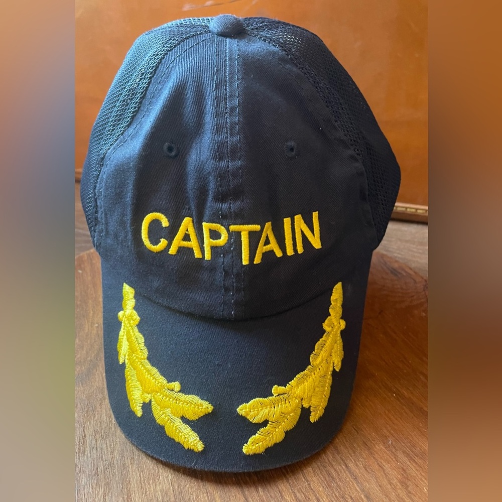 Dorfman pacific co. DPC Mens captain ball cap hat navy gold